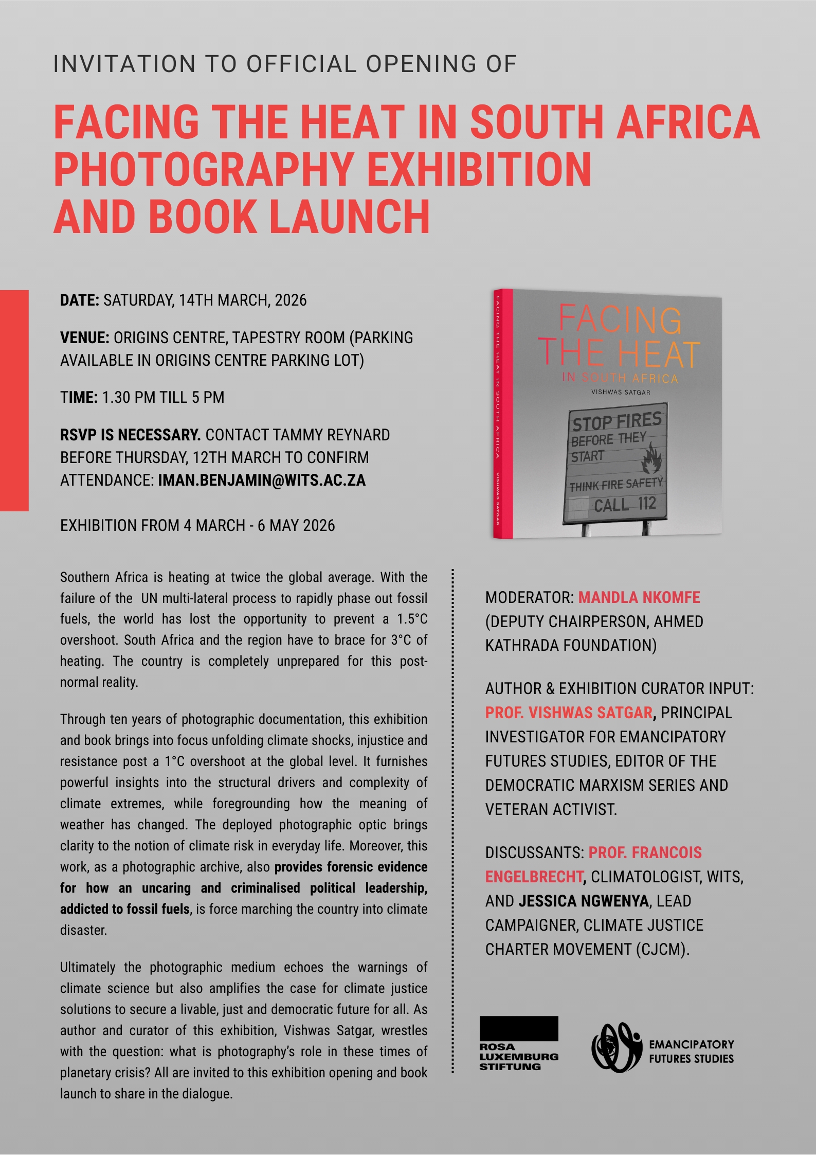 Facing the heat in South Africa photography exhibition and book launch